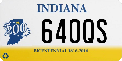 IN license plate 640QS