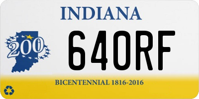 IN license plate 640RF