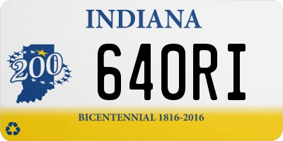 IN license plate 640RI