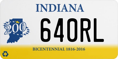 IN license plate 640RL