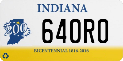 IN license plate 640RO