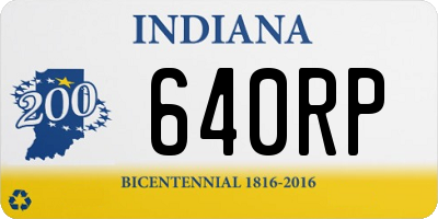 IN license plate 640RP