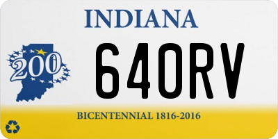 IN license plate 640RV