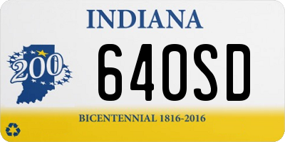 IN license plate 640SD