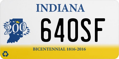 IN license plate 640SF