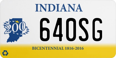 IN license plate 640SG