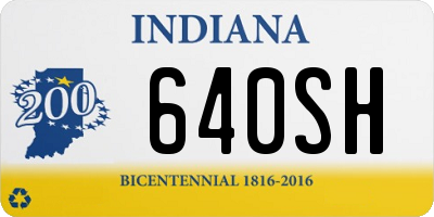 IN license plate 640SH