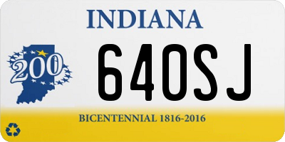 IN license plate 640SJ