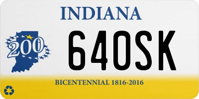 IN license plate 640SK