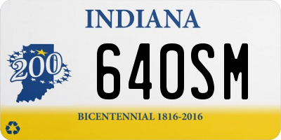 IN license plate 640SM