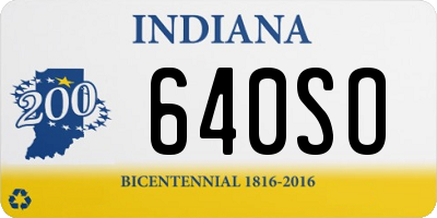 IN license plate 640SO