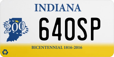 IN license plate 640SP