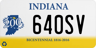IN license plate 640SV