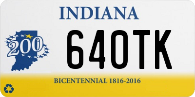 IN license plate 640TK