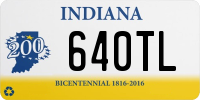 IN license plate 640TL