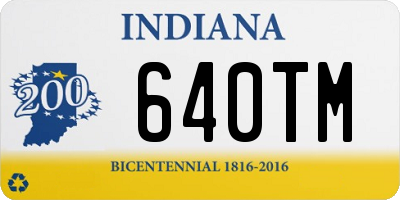 IN license plate 640TM