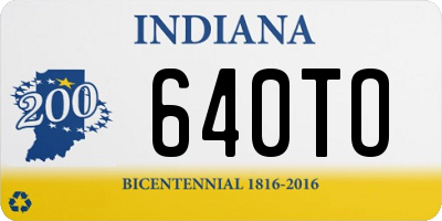 IN license plate 640TO