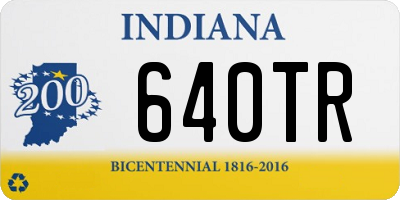 IN license plate 640TR