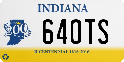 IN license plate 640TS