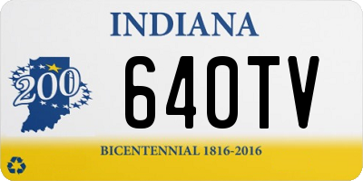 IN license plate 640TV
