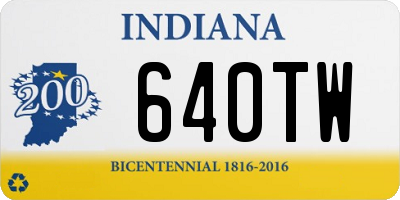 IN license plate 640TW