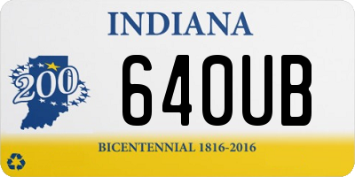 IN license plate 640UB