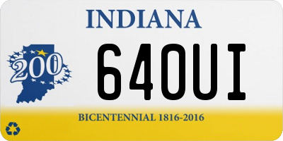 IN license plate 640UI