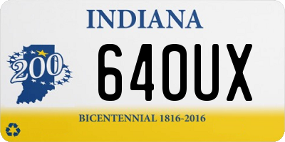 IN license plate 640UX