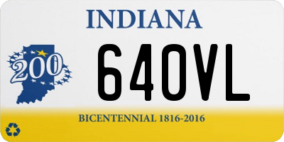 IN license plate 640VL