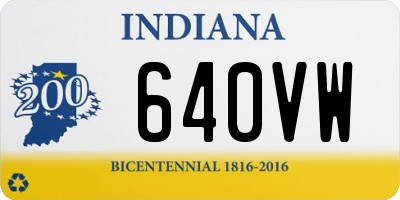 IN license plate 640VW