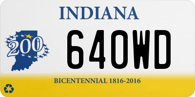 IN license plate 640WD