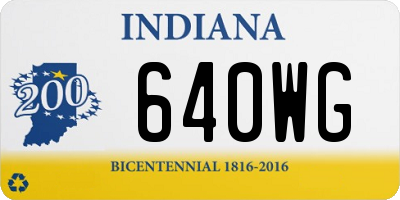 IN license plate 640WG