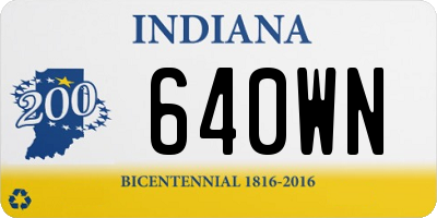 IN license plate 640WN