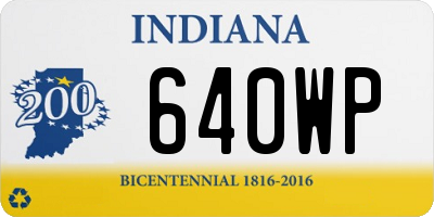 IN license plate 640WP