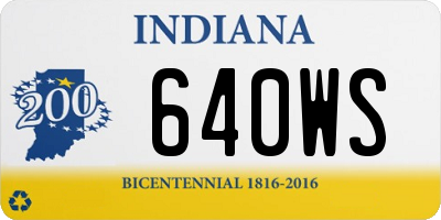 IN license plate 640WS