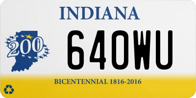 IN license plate 640WU