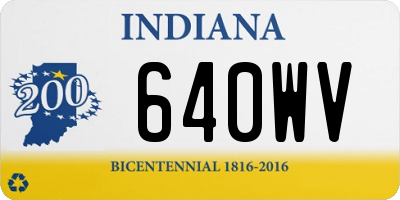 IN license plate 640WV