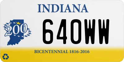 IN license plate 640WW