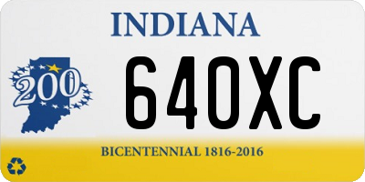 IN license plate 640XC