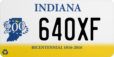 IN license plate 640XF