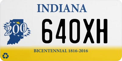 IN license plate 640XH