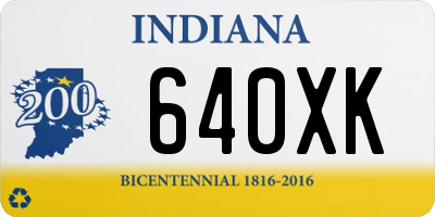 IN license plate 640XK