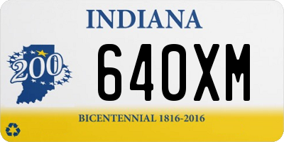 IN license plate 640XM