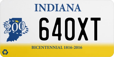 IN license plate 640XT