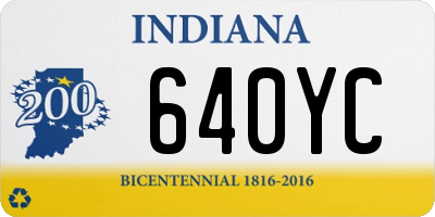 IN license plate 640YC