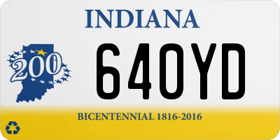 IN license plate 640YD