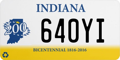 IN license plate 640YI