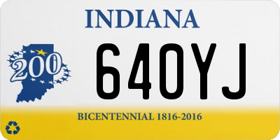 IN license plate 640YJ