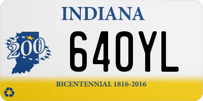 IN license plate 640YL