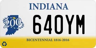 IN license plate 640YM